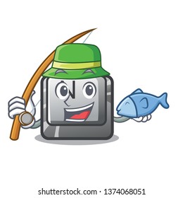 Fishing N button attached to mascot keyboard