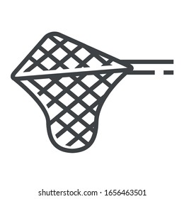 fishing net black line icon on white background