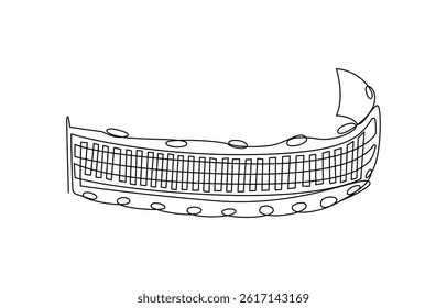 Fishing net continuous one line art design