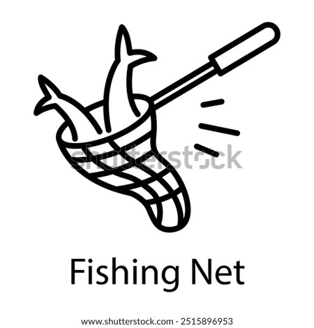 Fishing net designed in line style 