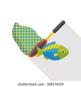 fishing net flat icon