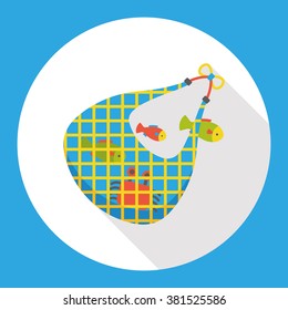 fishing net flat icon