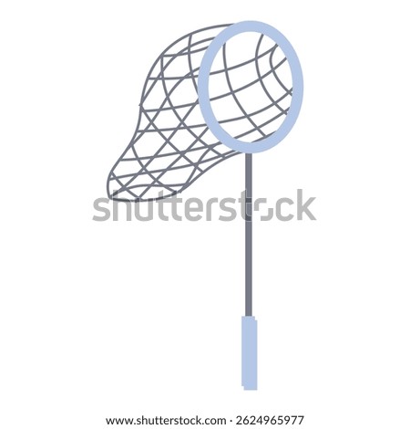 Fishing net with handle standing up, waiting to be used for fishing