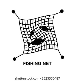 Fishing net icon. The black fishing net symbol isolated on background vector illustration.