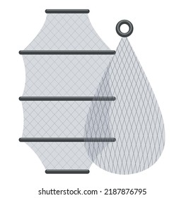 Fishing net icon cartoon vector. Camp equipment. Adventure hike