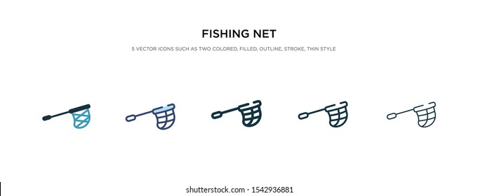 fishing net icon in different style vector illustration. two colored and black fishing net vector icons designed in filled, outline, line and stroke style can be used for web, mobile, ui