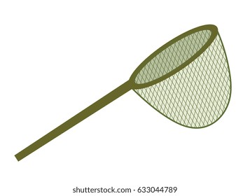 Fishing net. icon flat, cartoon style. Isolated on white background. Vector illustration, clip-art
