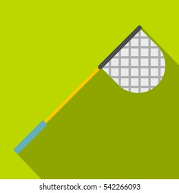 Fishing net icon. Flat illustration of fishing net vector icon for web isolated on lime background