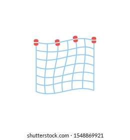 Fishing net icon in flat style vector illustration isolated on white background