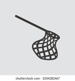 Fishing net icon isolated of flat style. Vector illustration.