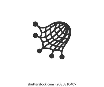 Fishing net icon isolated sign symbol and flat style for app, web and digital design. Vector illustration.