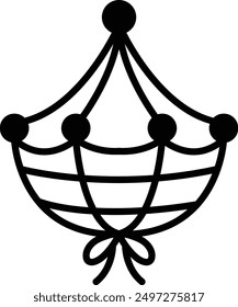 Un icono de red de pesca en estilo de línea
