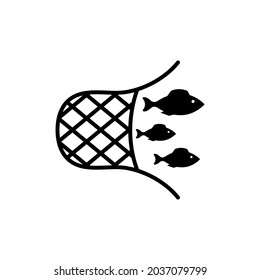 Fishing net icon, logo isolated on white background