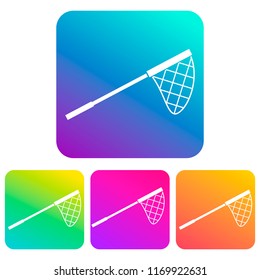 Fishing net icon in the square with gradient.