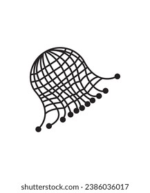 Angeln Netz Symbol, Vektorsymbol der besten Linie.