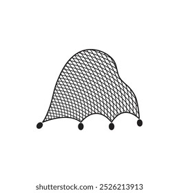 ícone de rede de pesca vetor ilustração modelo design