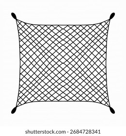 Fishing net icon vector illustration. Doodle Fish net vector, hand drawn fishing concept
