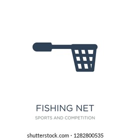 fishing net icon vector on white background, fishing net trendy filled icons from Sports and competition collection, fishing net vector illustration