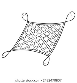 fishing net illustration hand drawn outline vector