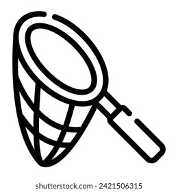 Fischernetz-Linie Symbol auf weißem Hintergrund
