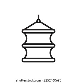 Fishing Net Outline Icon Vector Illustration