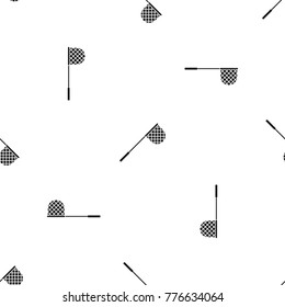 Fishing net pattern repeat seamless in black color for any design. Vector geometric illustration