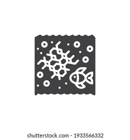 Fishing net pollution vector icon. filled flat sign for mobile concept and web design. Plastic water pollution glyph icon. Symbol, logo illustration. Vector graphics