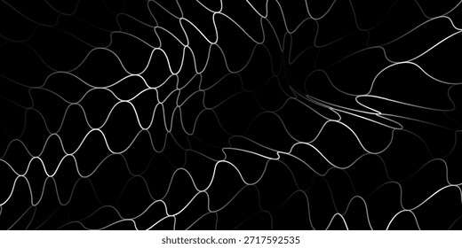 Red de pesca sin patrón. Malla de puertas de fútbol y fútbol. Textura de rejilla. Aro de baloncesto y patrón de red de hockey. Textura deportiva. Valla de Enlace de cadena. Ilustración vectorial en Vector moderno negro

