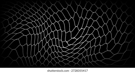 Padrão sem emenda da rede de pesca. Portões de futebol e futebol malha. Textura da rede de pesca. Arco de basquete e padrão de rede de hóquei. Textura de roupas esportivas. Cerca de corrente. Ilustração vetorial no plano de fundo preto.