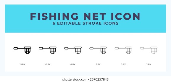 Fishing net vector icon. With different stroke vector illustration.