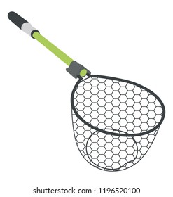 
Fishing net with wooden handle 
