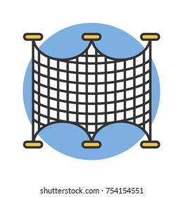 Fishing nets color icon. Angling equipment. Isolated vector illustration