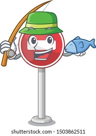 Fishing no entry isolated character