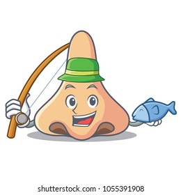 Fishing nose mascot cartoon style