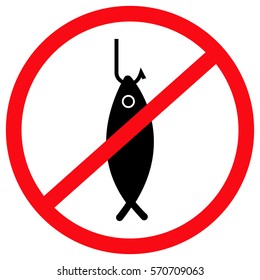  Fishing is not allowed here vector icon.