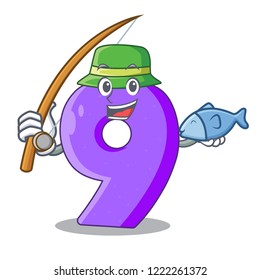 Fishing number Nine balloon font shaped charcter