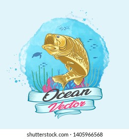 fishing on summer illustration vector