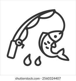 Fishing Outline Icon Vector Illustration