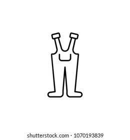 fishing overall icon. Element of diving, fishing and hunting for mobile concept and web apps. Thin line icon for website design and development app development. Premium icon on white background