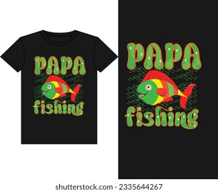 fishing papa tshirt children's baba