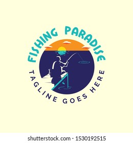 Fishing Paradise logo vector illustration, can be used as t-shirt graphic as well.
cloud layers are editable