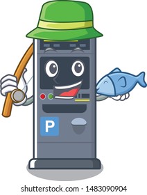 Fishing parking vending machine isolated the mascot