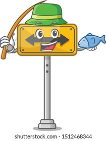 Fishing pass on either side the cartoon