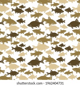 Patrón de pesca sobre el tema de los peces pacíficos. En el panel de swatches