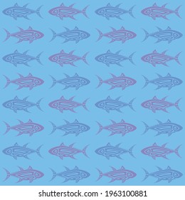 Fishing pattern on the theme of tuna fish. In the swatches  panel