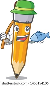 Fishing pencil in the a cartoon bag