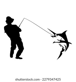 fishing person design get marlin fish