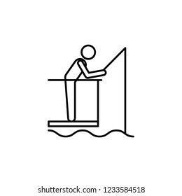 fishing pier sign icon. Element of navigation sign icon. Thin line icon for website design and development, app development. Premium icon