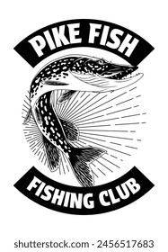 Fishing Pike Fish Shirt Design Vintage