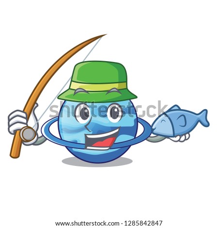 Fishing planet uranus in the cartoon form